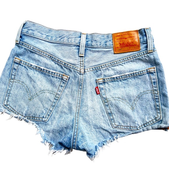 VINTAGE LEVI'S 501 Denim WAVELINE Cutoff Shorts 25 jean cutoff distressed - Picture 2 of 10